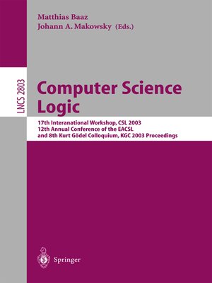cover image of Computer Science Logic